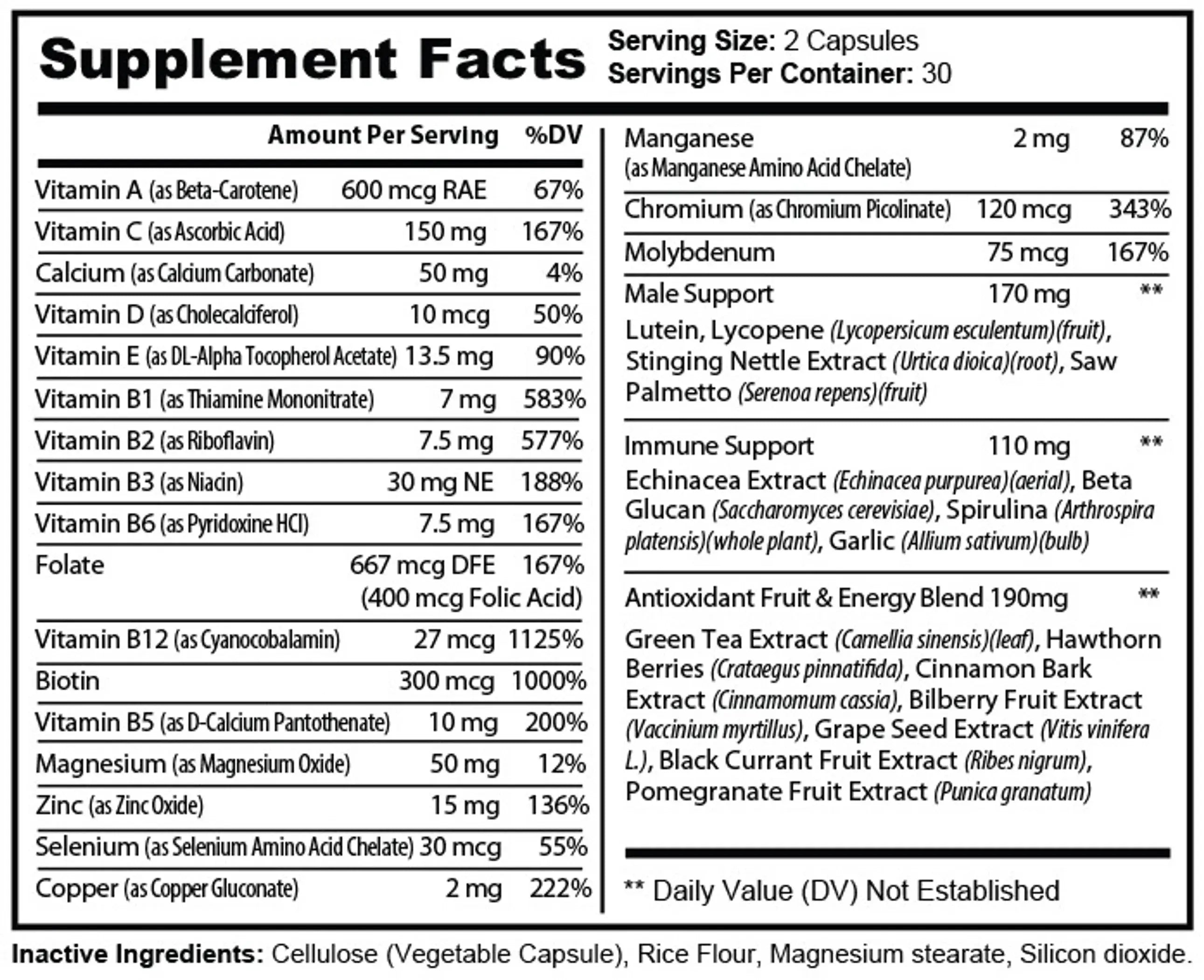 Pure Multivitamins - Mens Purex Nutrition