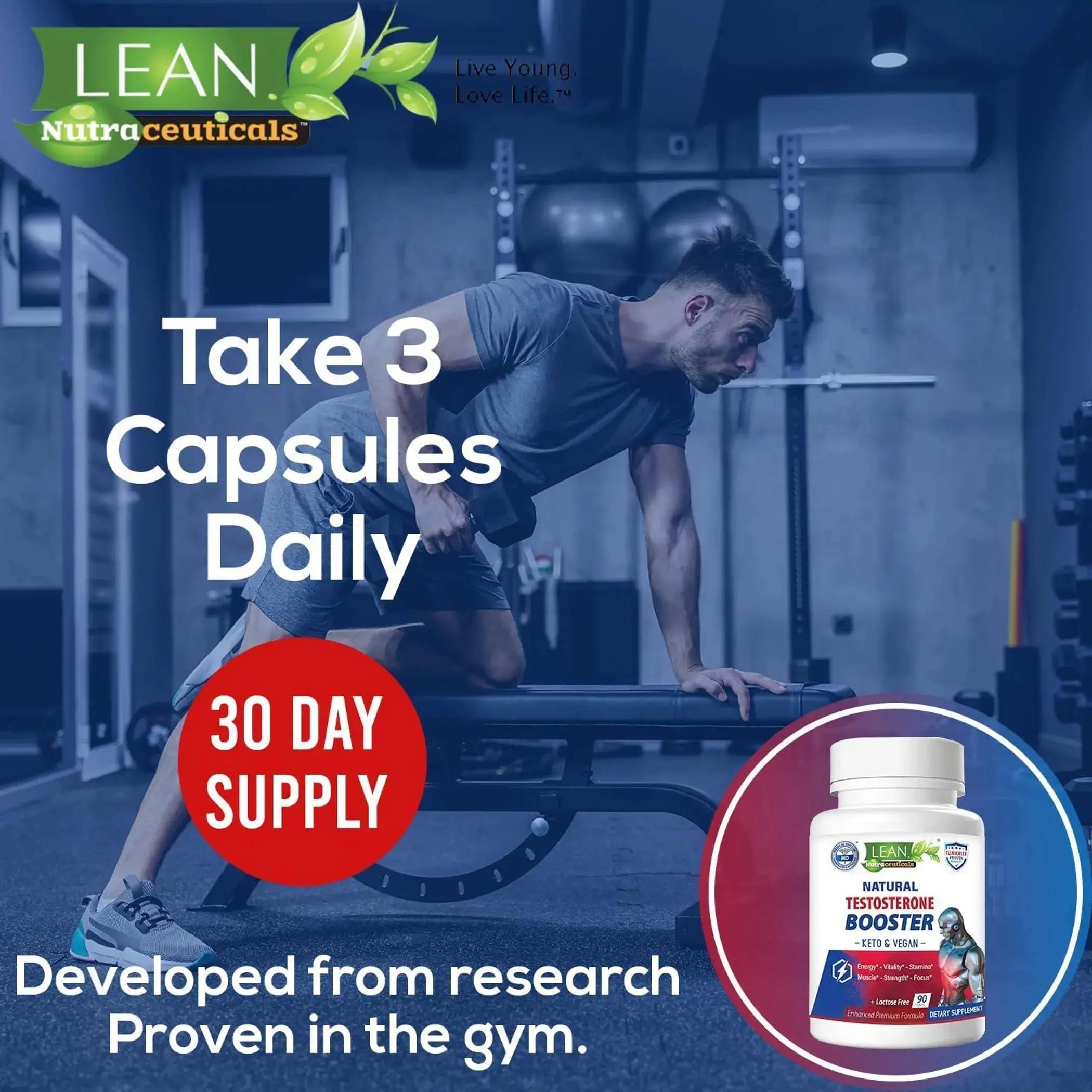 Testosterone Booster for Men Keto Vegan Lean Nutraceuticals