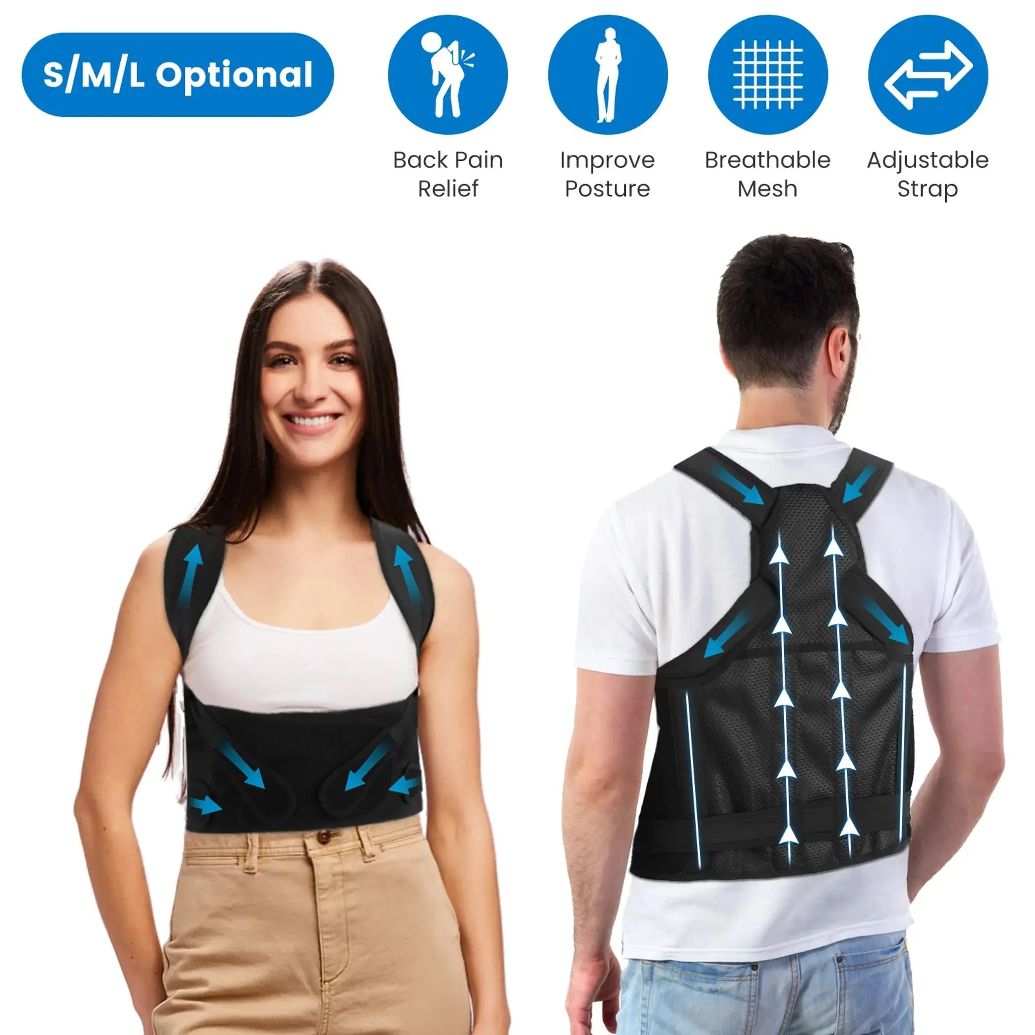 Posture Corrector for Women Men Adjustable Back Brace Linx Group