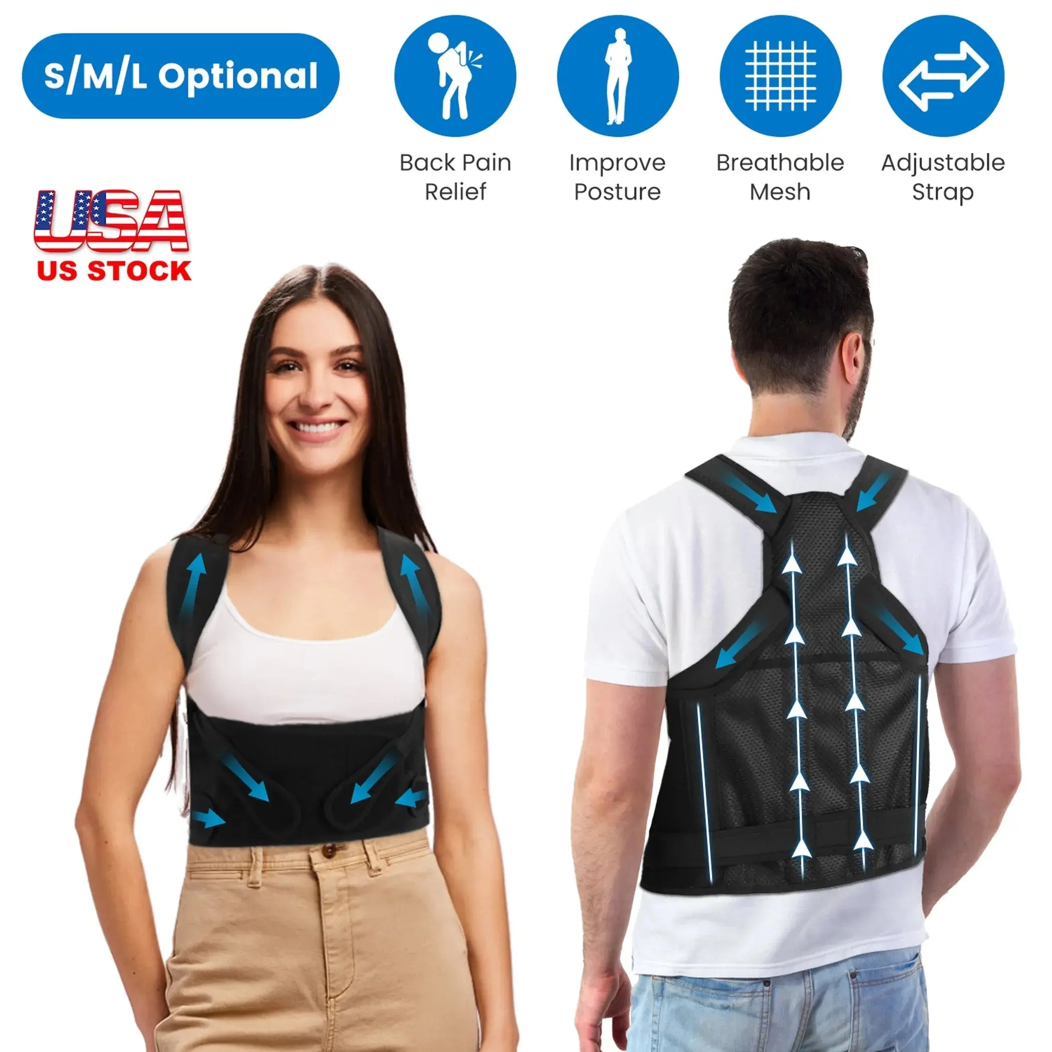 Posture Corrector for Women Men Adjustable Back Brace Linx Group