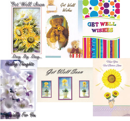 60 Assorted Get Well Cards Harnel