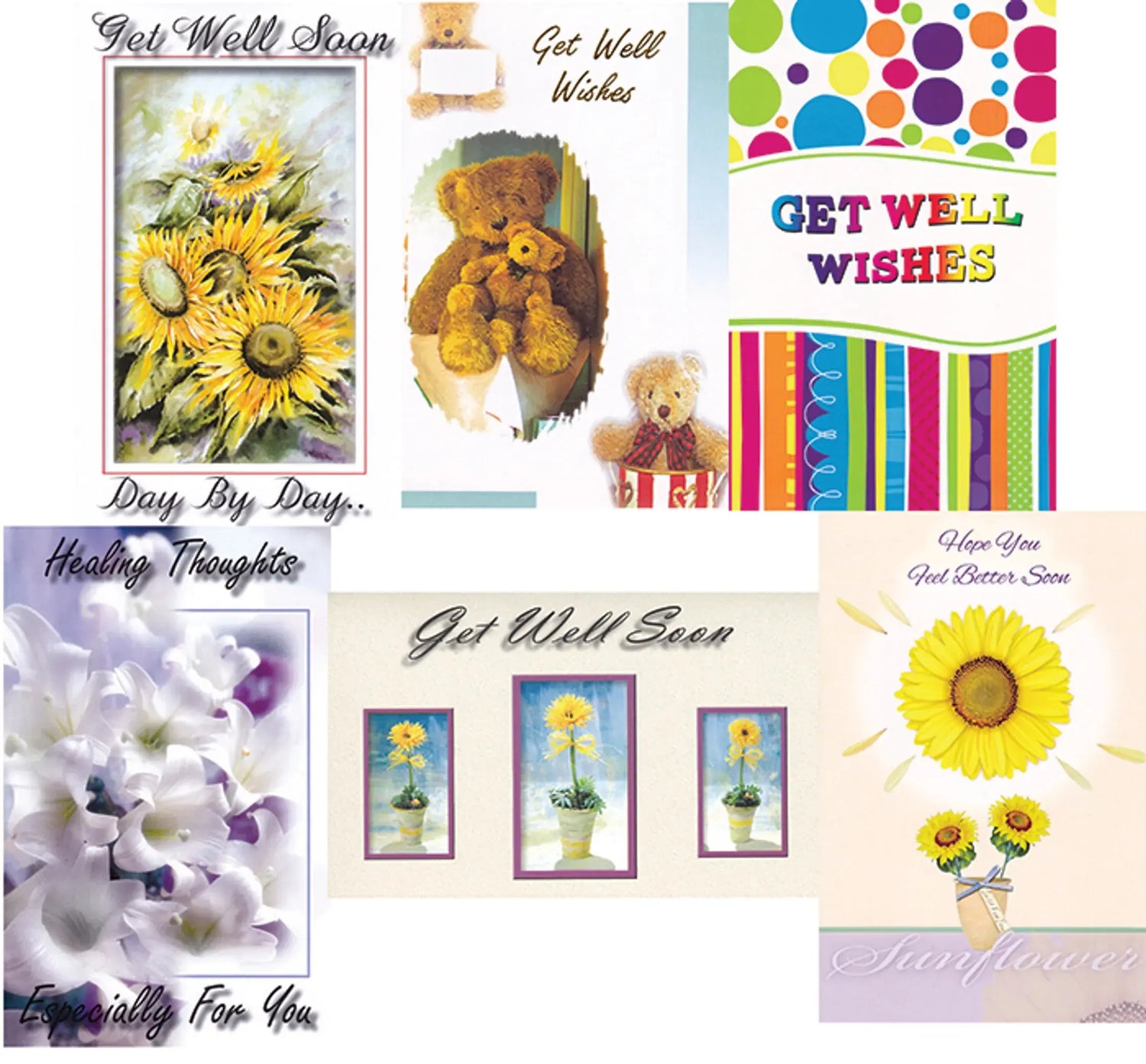 60 Assorted Get Well Cards Harnel