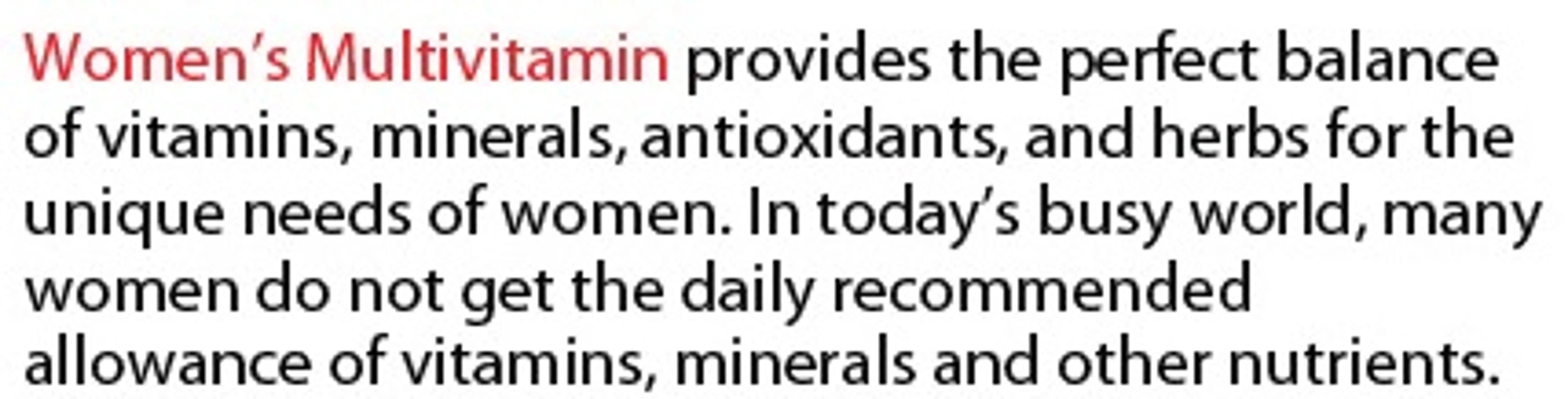 Pure Multivitamins - Womens Purex Nutrition