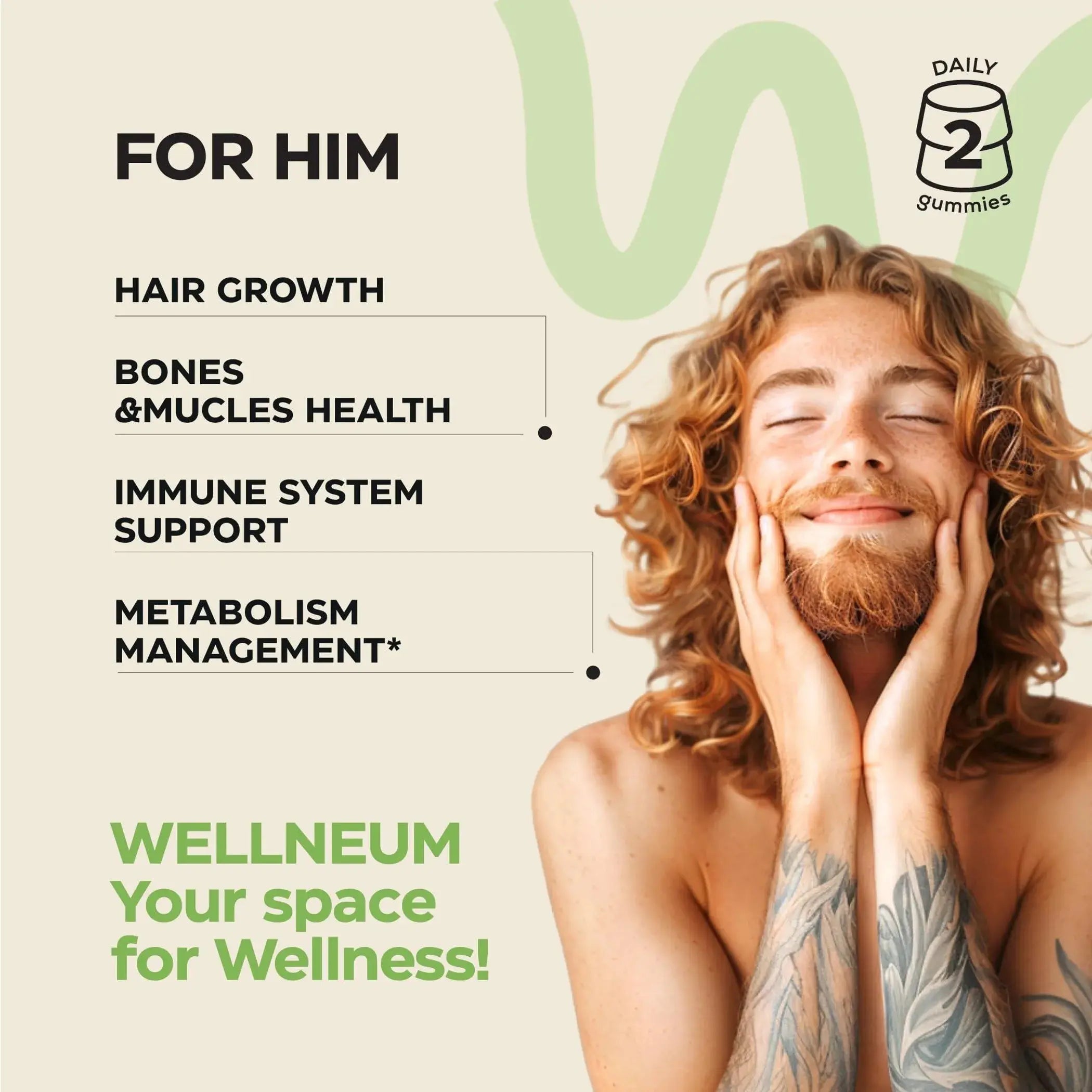 Biotin and Collagen Peptide Gummies for Hair Growth Skin and Nails Wellneum