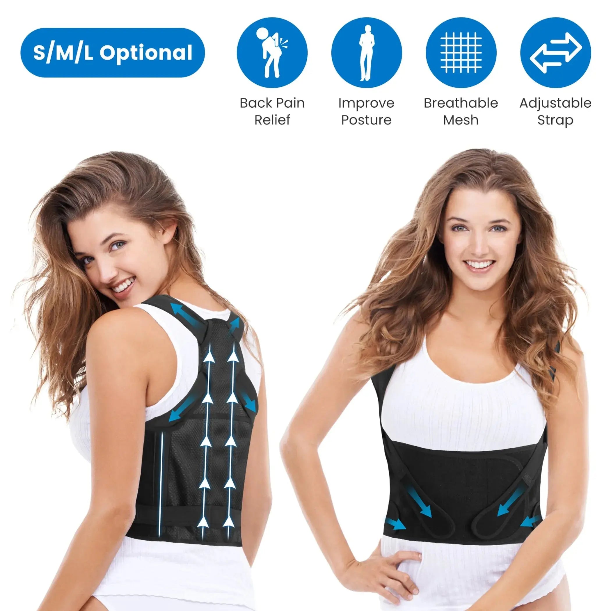 Posture Corrector for Women Men Adjustable Back Brace Linx Group