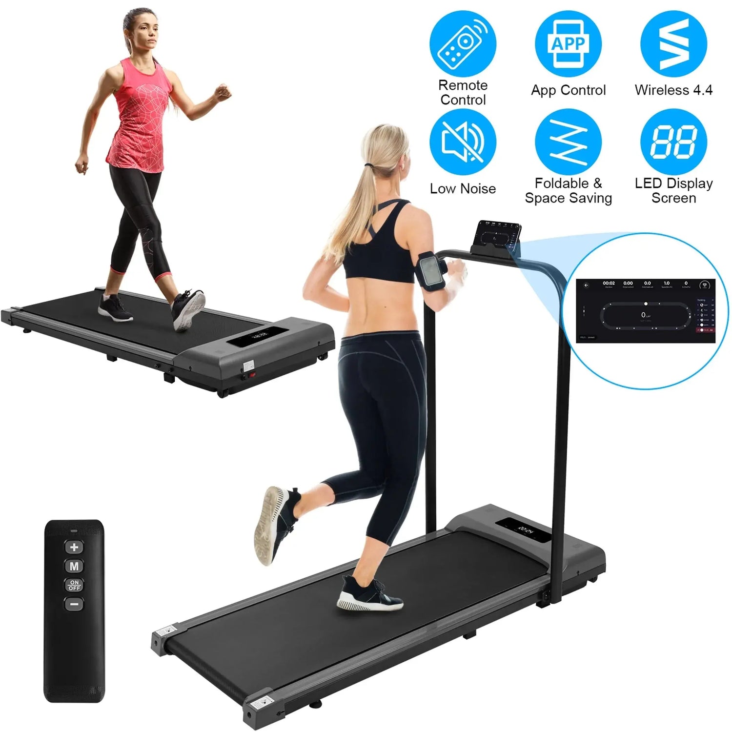 2-in-1 Under Desk Folding Treadmill Foldable Walking Pad Linx Group
