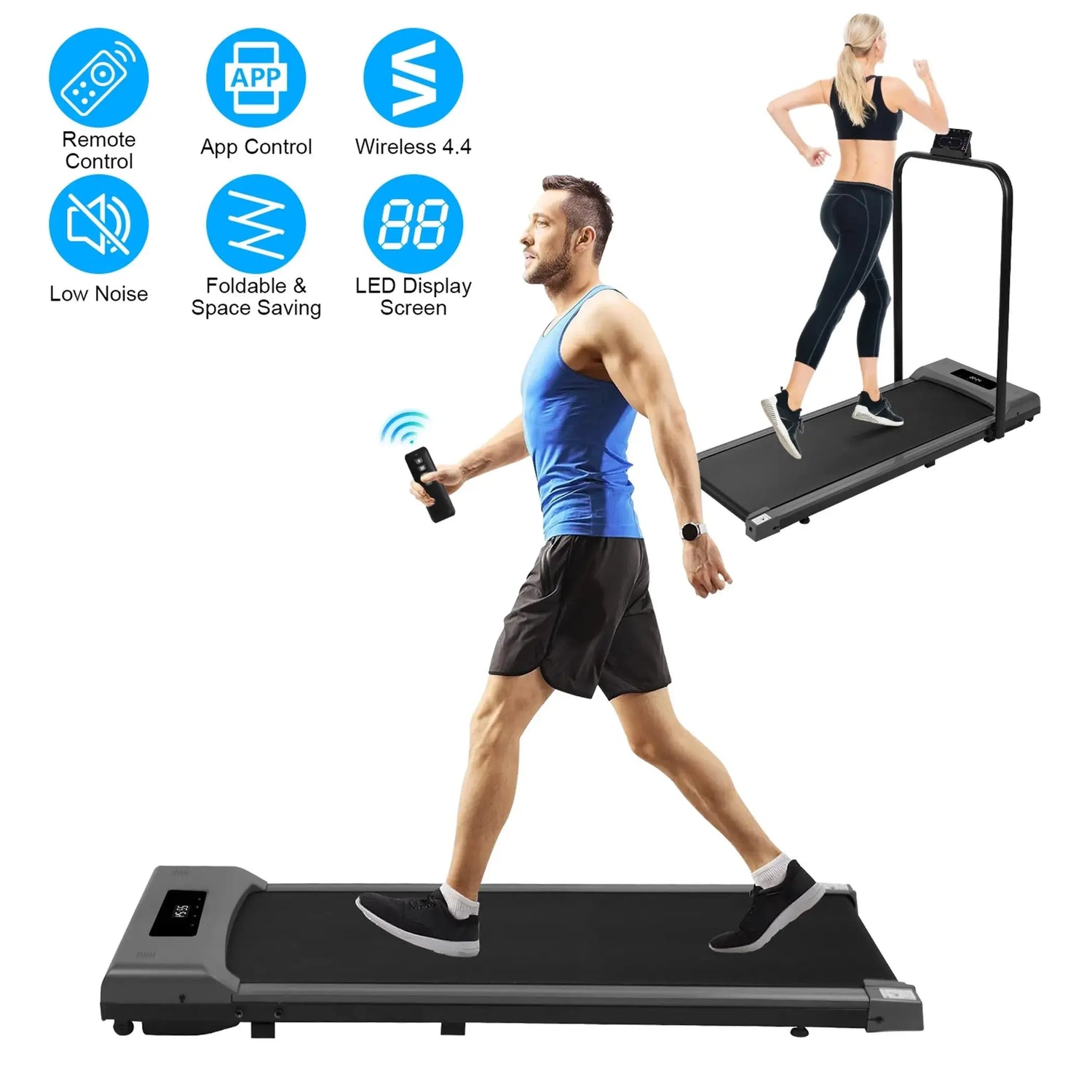 2-in-1 Under Desk Folding Treadmill Foldable Walking Pad Linx Group